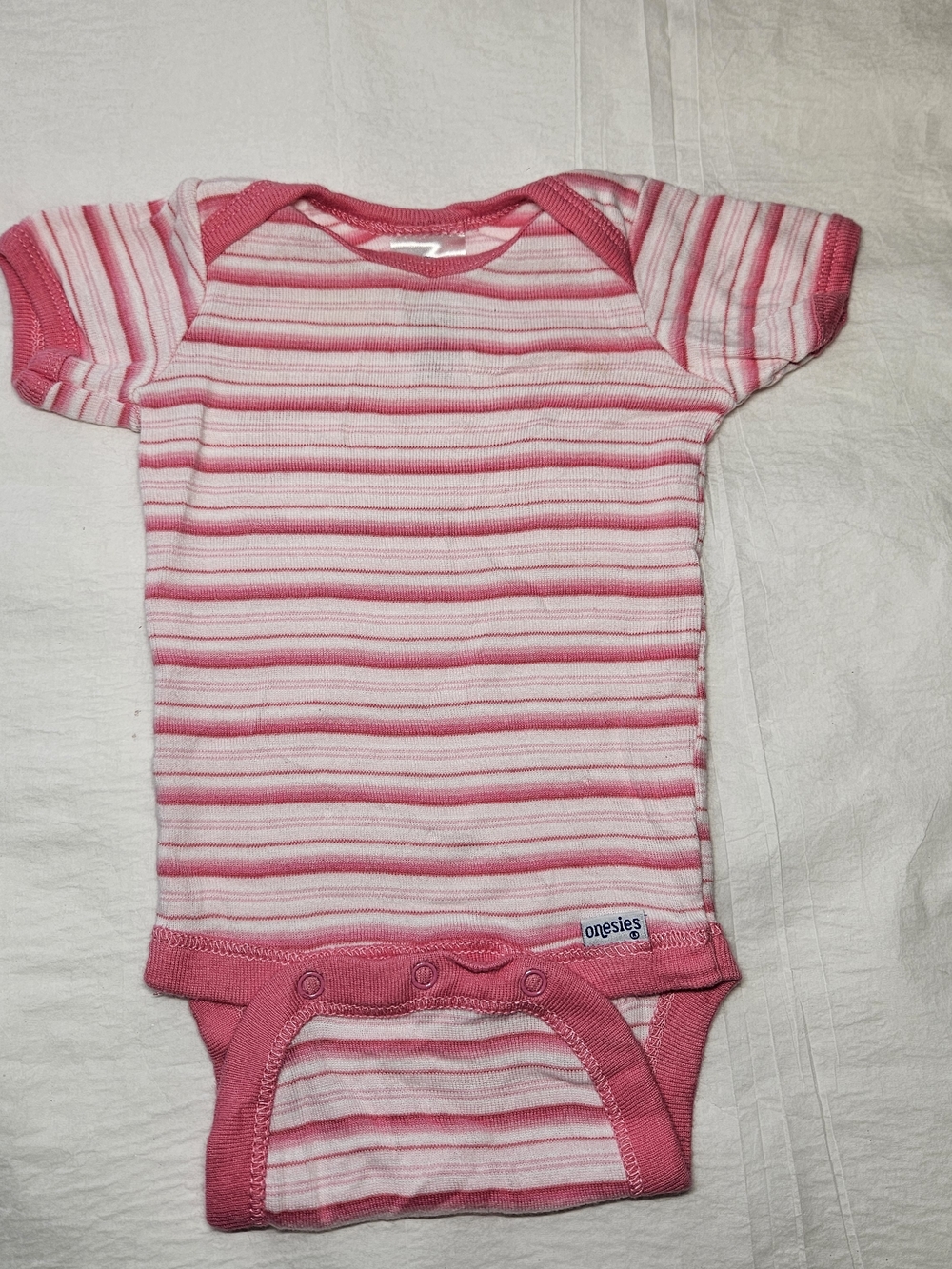 Striped Pink Short-Sleeve Onesie by Onesies